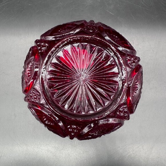 Vintage Fenton Amberina Ruby Red Glass Candle Holder Rose Bowl Mid Century Retro - Picture 8 of 12